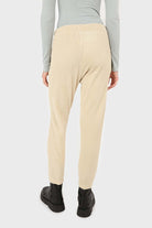 Beige ribbed velvet loose fit trousers_6