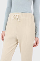 Beige ribbed velvet loose fit trousers_2