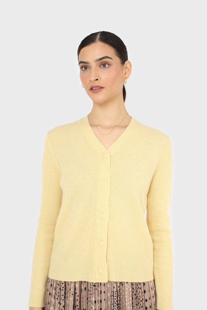 Pale yellow cashmere blend cardigan_6