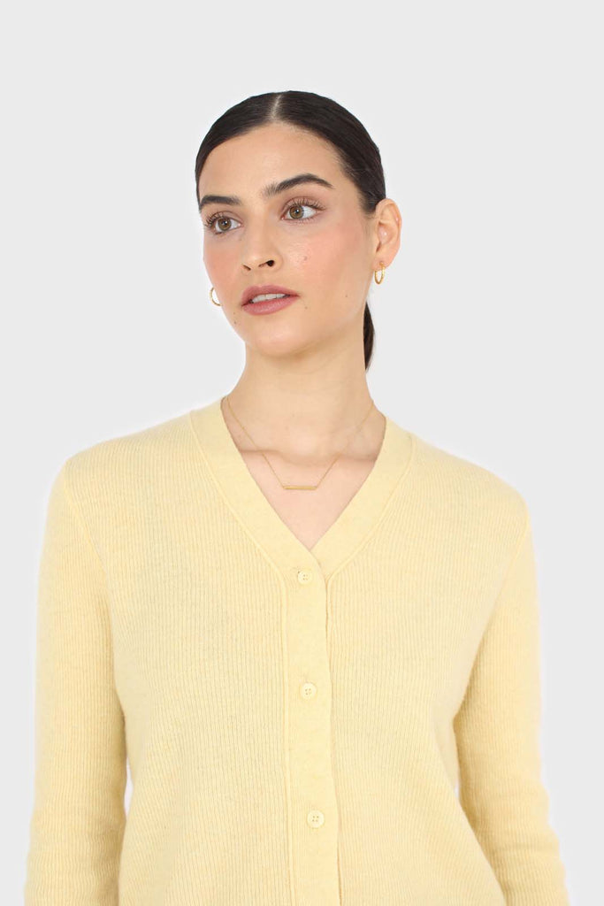 Pale yellow cashmere blend cardigan_2