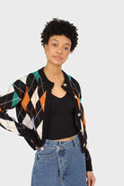 Black and orange argyle cardigan_7