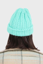 Mint large ribbed wool beanie hat_3