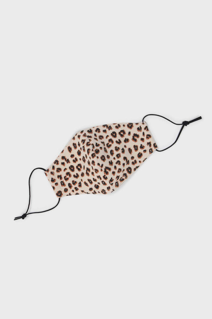 Ivory leopard micro ribbed cotton mask_2