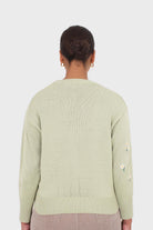 Green embroidered daisies cardigan_3