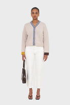 Oatmeal and blue contrast trim cardigan_3