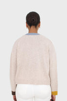 Oatmeal and blue contrast trim cardigan_2