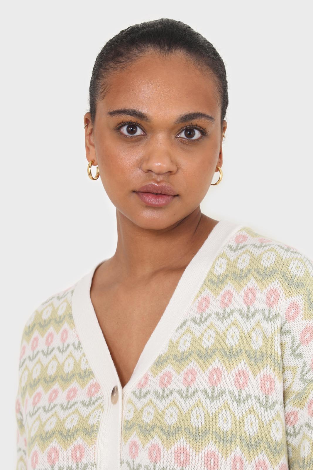 Ivory and lime tiny intarsia tulip cardigan_3