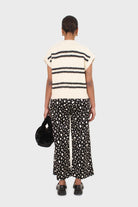 Ivory and black striped wool blend sweater vest_9