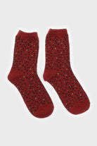 Red and black metallic leopard print socks_4