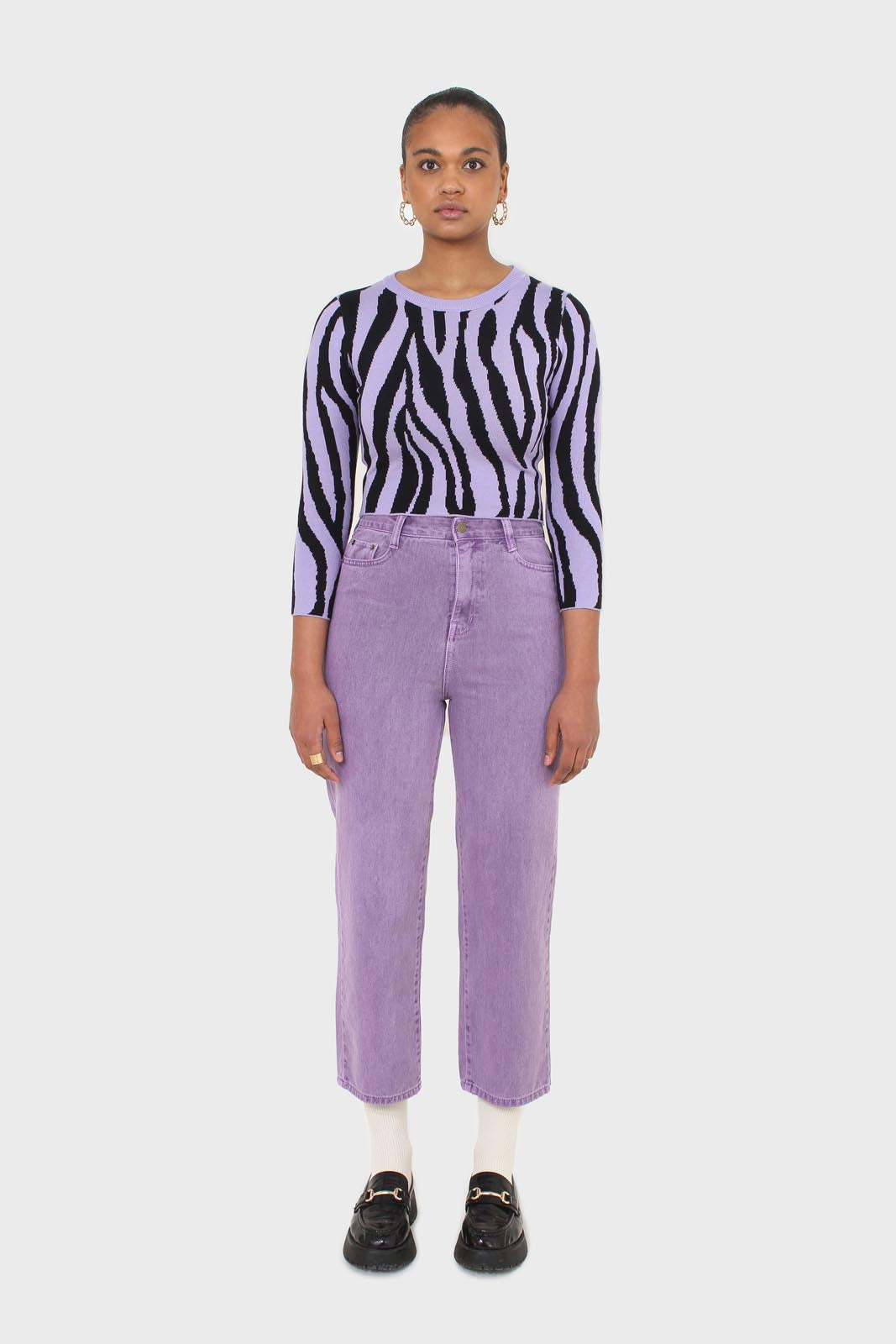 Lilac and black zebra cropped top_10