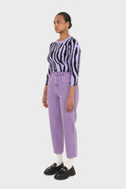 Lilac and black zebra cropped top_11