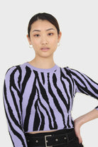 Lilac and black zebra cropped top_5