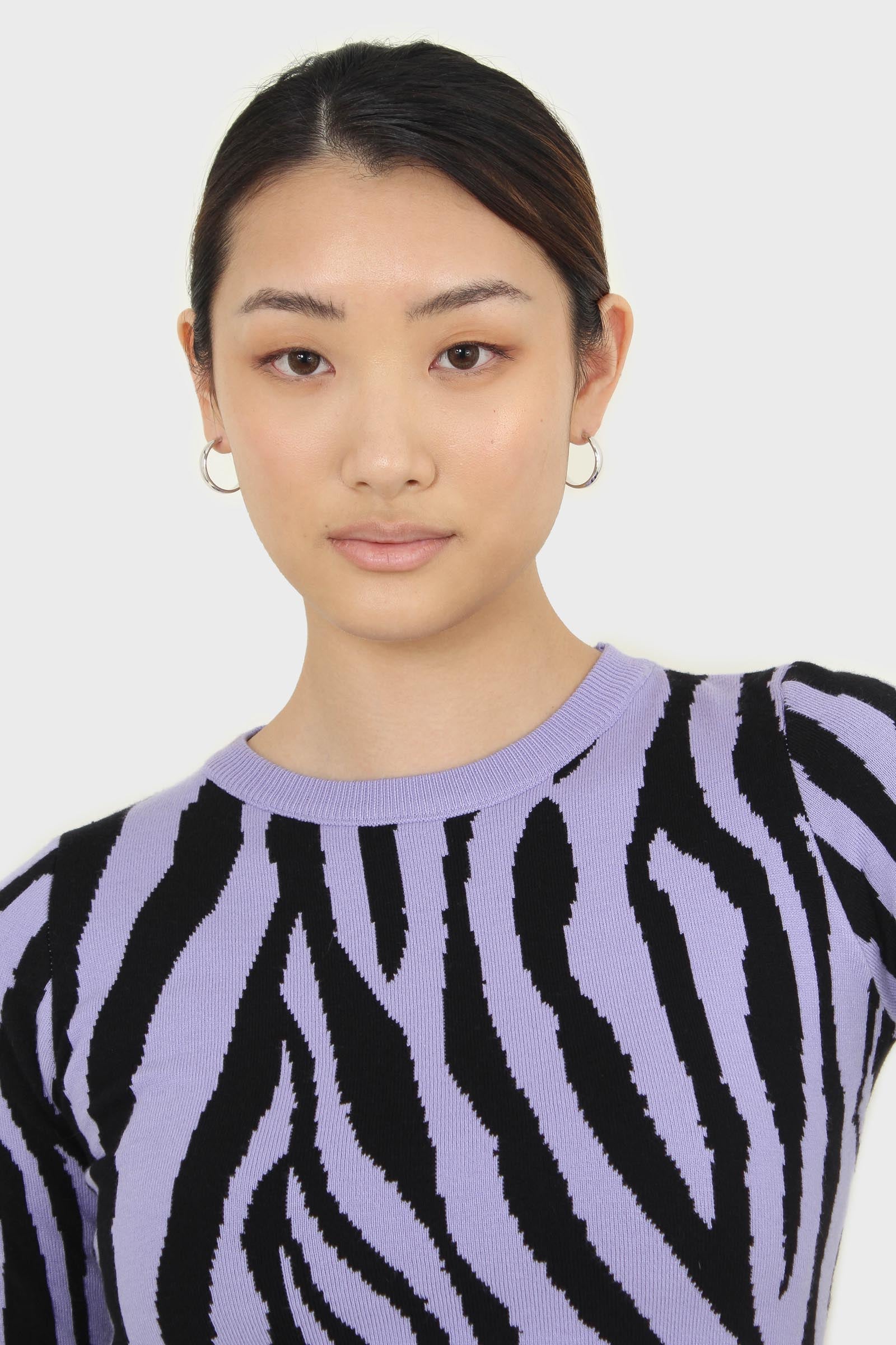 Lilac and black zebra cropped top_6