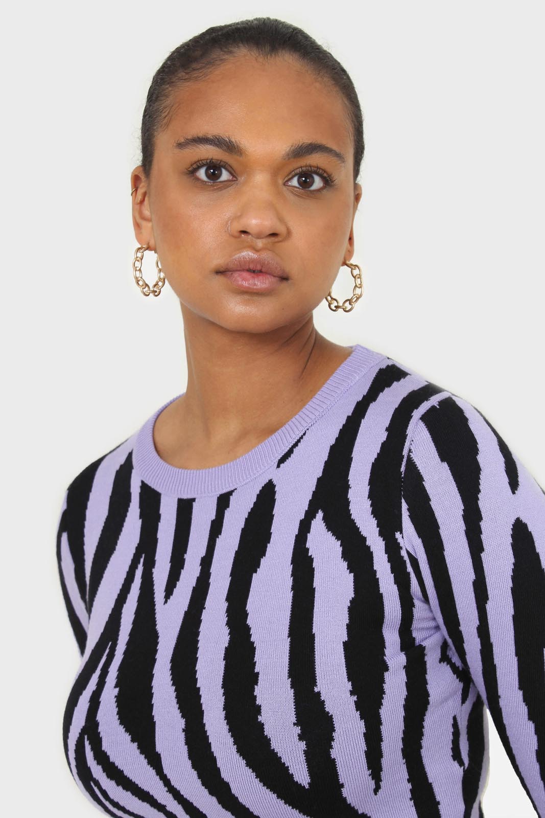 Lilac and black zebra cropped top_7