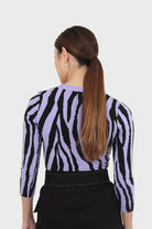 Lilac and black zebra cropped top_2