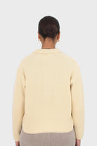 Pale yellow waffle zip up cardigan_2