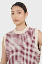 Ivory and red patterned vest_3