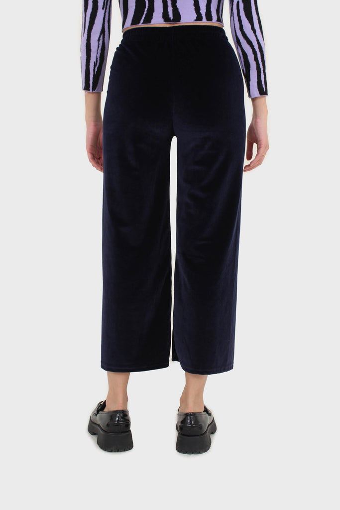 Navy velvet loose fit trousers_2