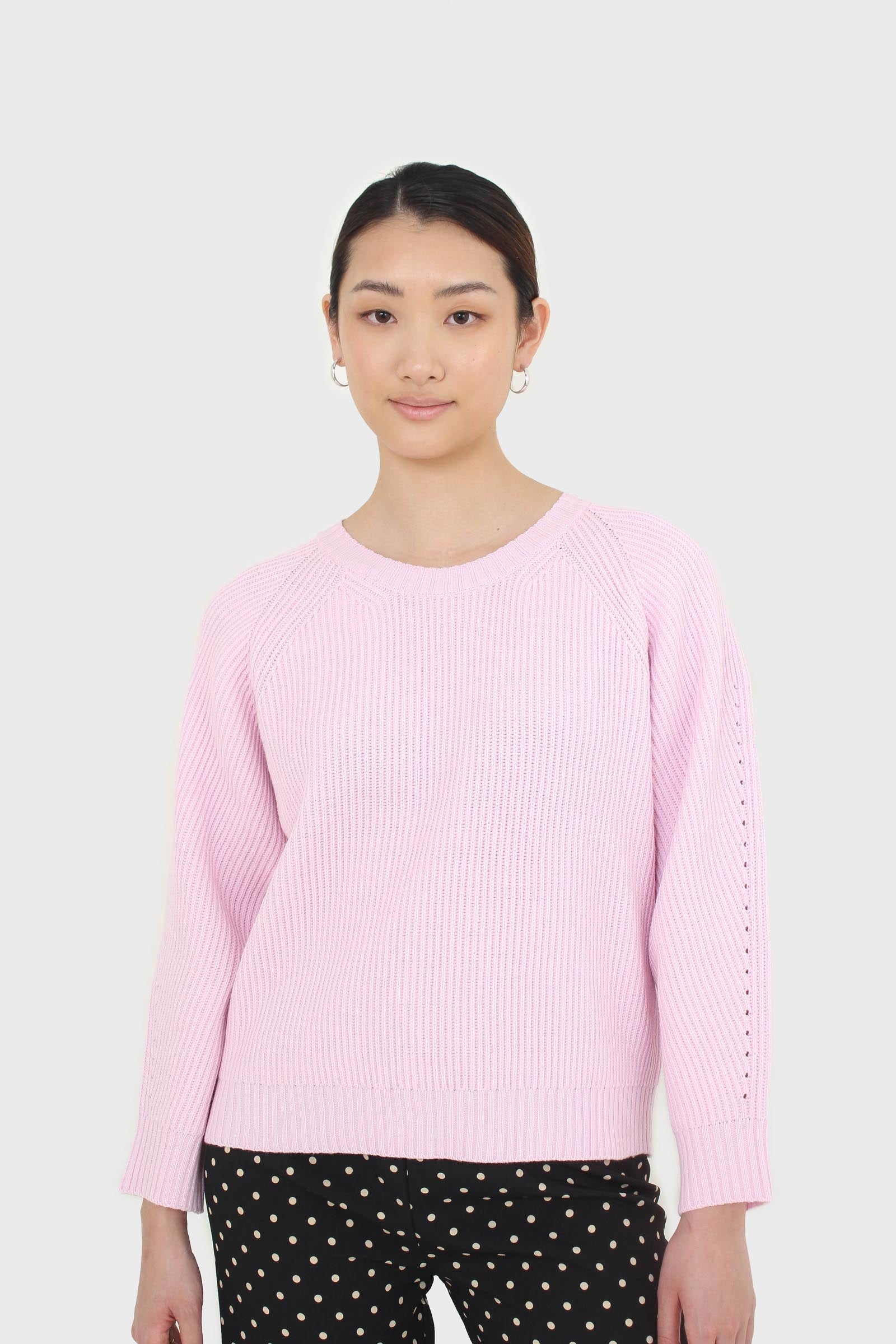 Pale pink ribbed crew neck jumper_1