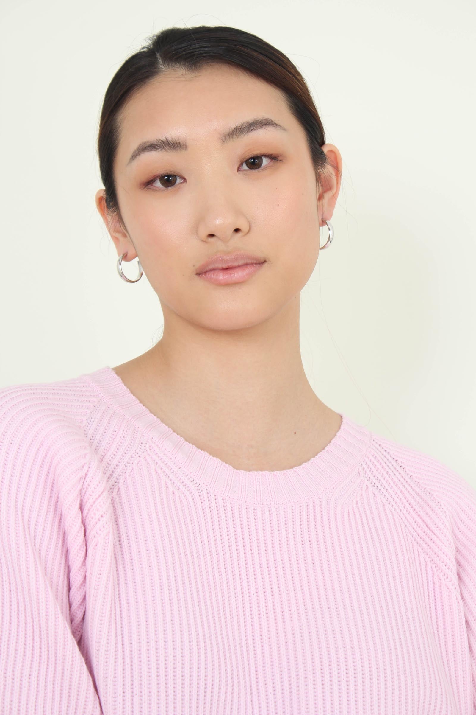 Pale pink ribbed crew neck jumper_5