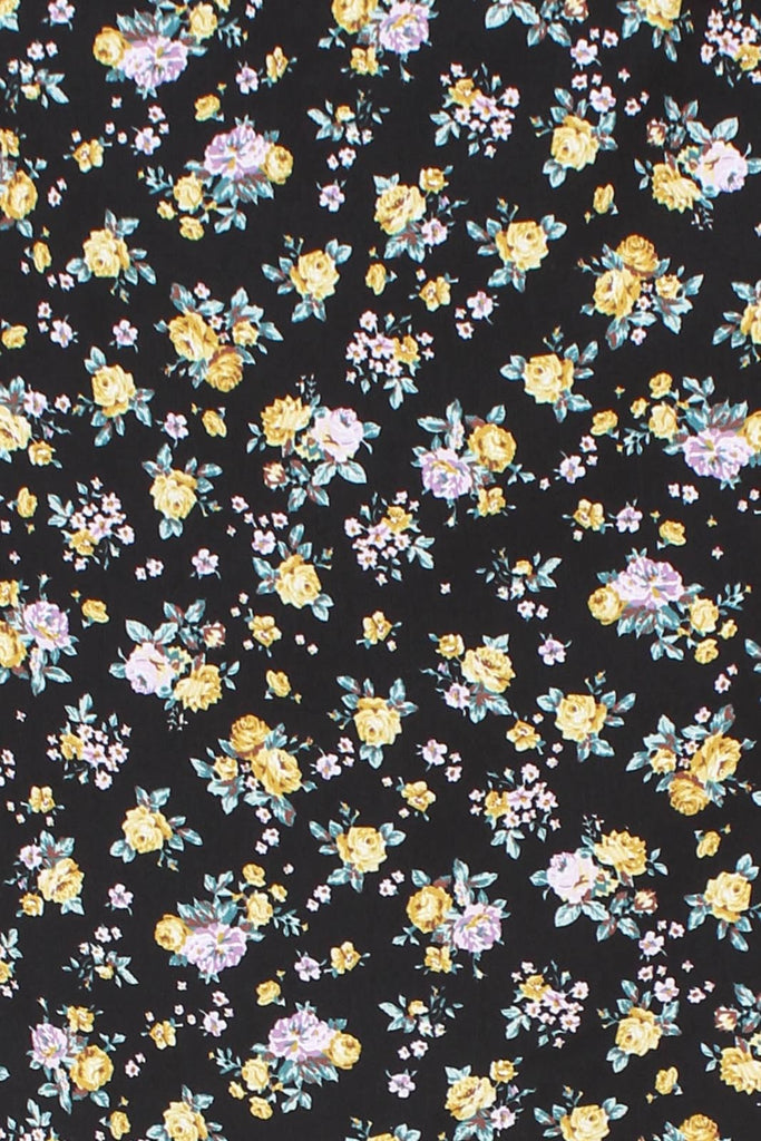 Black and mustard floral print skirt_3