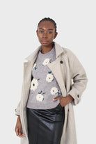Grey and white floral crew neck jumper_3