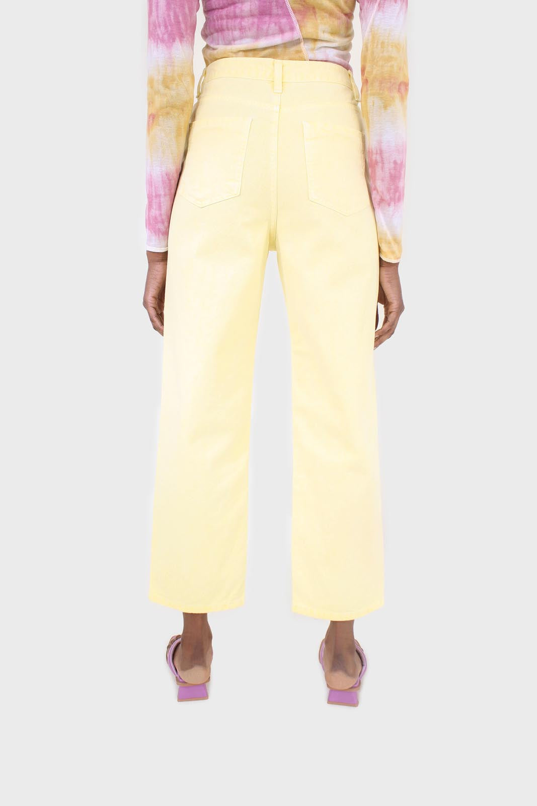 Pale yellow loose fit jeans - 215_7
