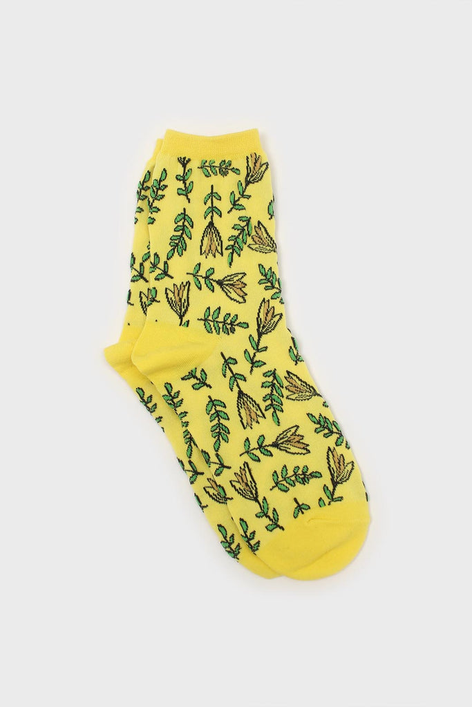 Yellow botanical socks_1