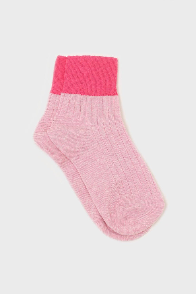 Pink and hot pink candy colourblock socks_3