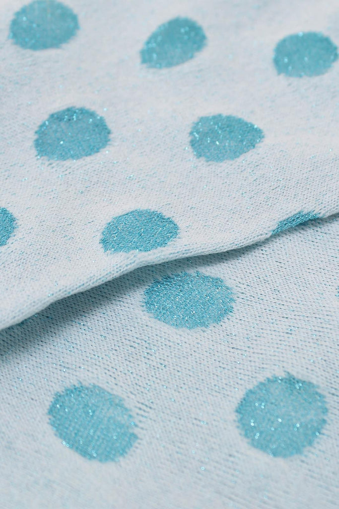 Blue metallic polka dots socks_2