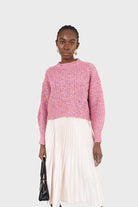 Pink rainbow fleck cropped jumper_6