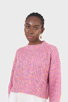 Pink rainbow fleck cropped jumper_7
