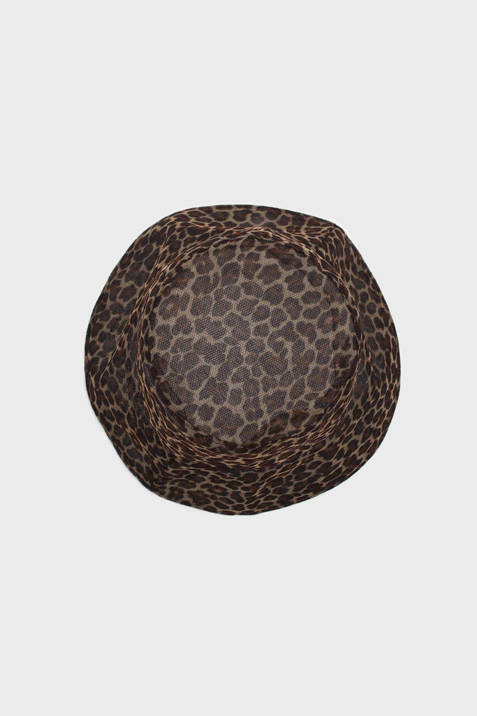 Brown mesh leopard print bucket hat_6