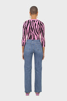 Hot pink and black zebra cropped top_4