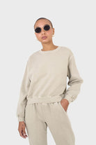 Beige pigment oversized sweatshirt_1