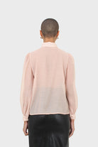 Pink and black pussy bow semi sheer blouse_12