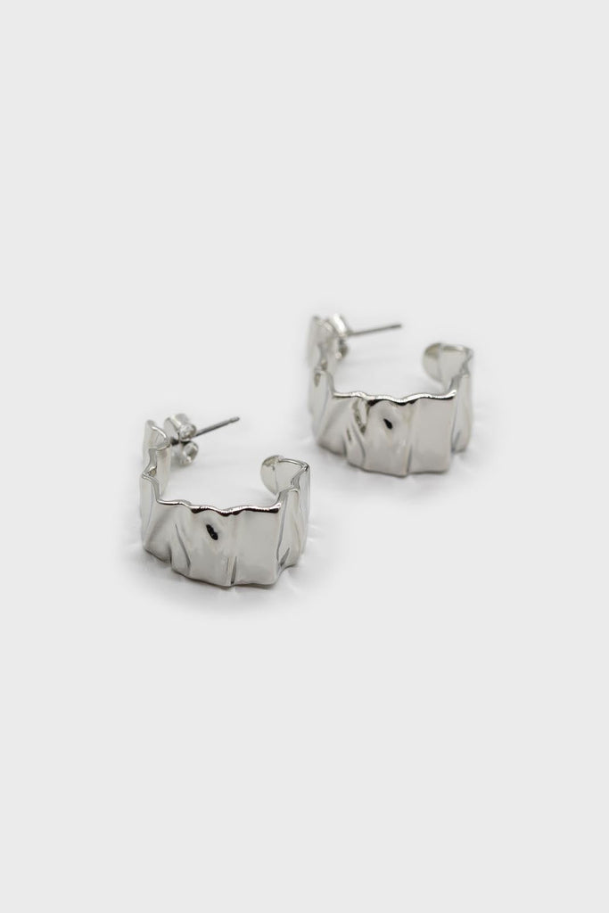 Silver rough texture earrings_1