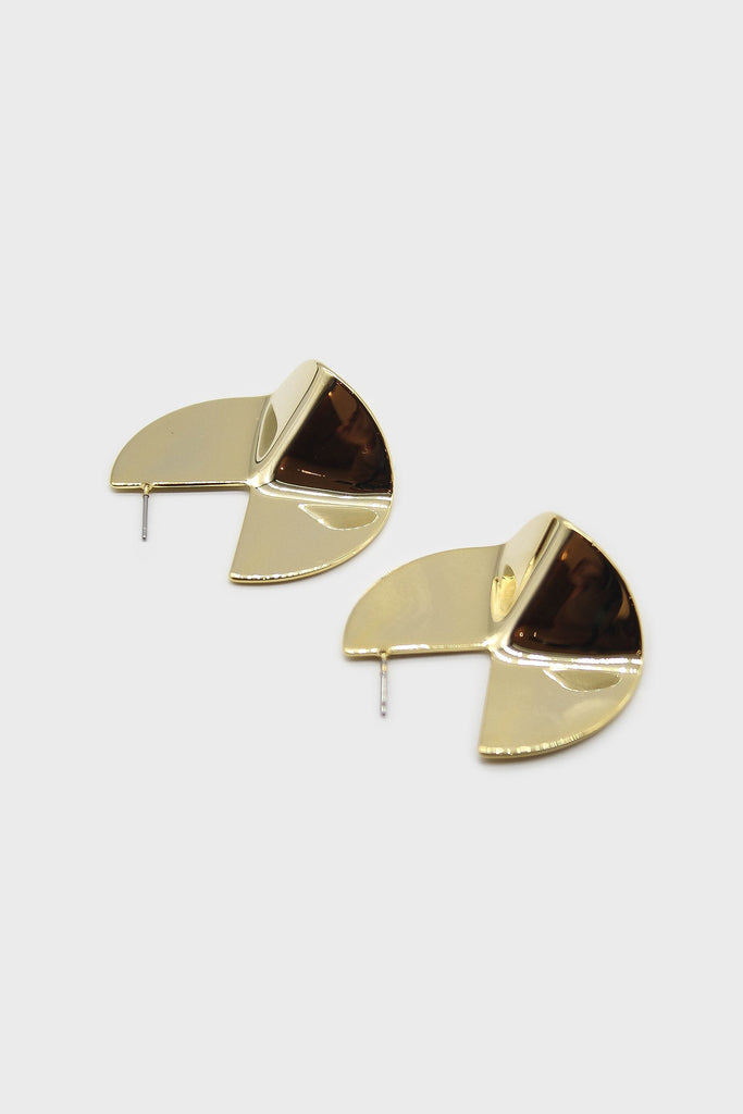 Gold folded circle earrings_1