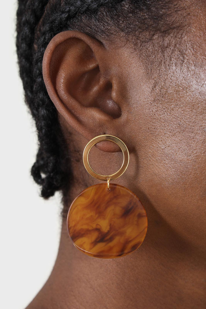 Gold and tortoise circle earrings_2