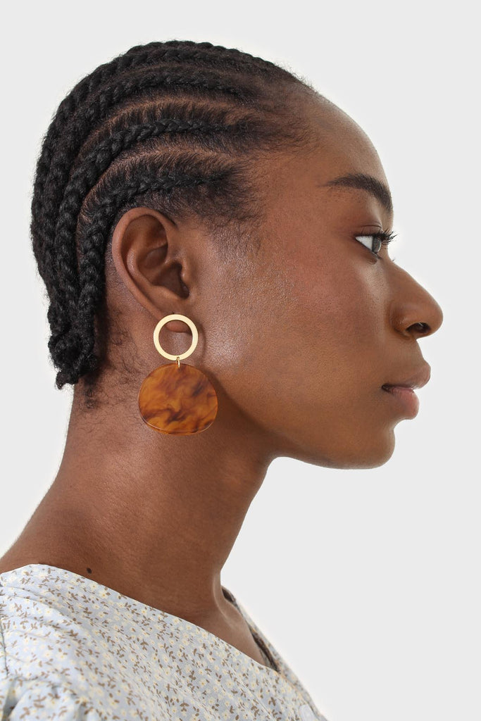 Gold and tortoise circle earrings_4