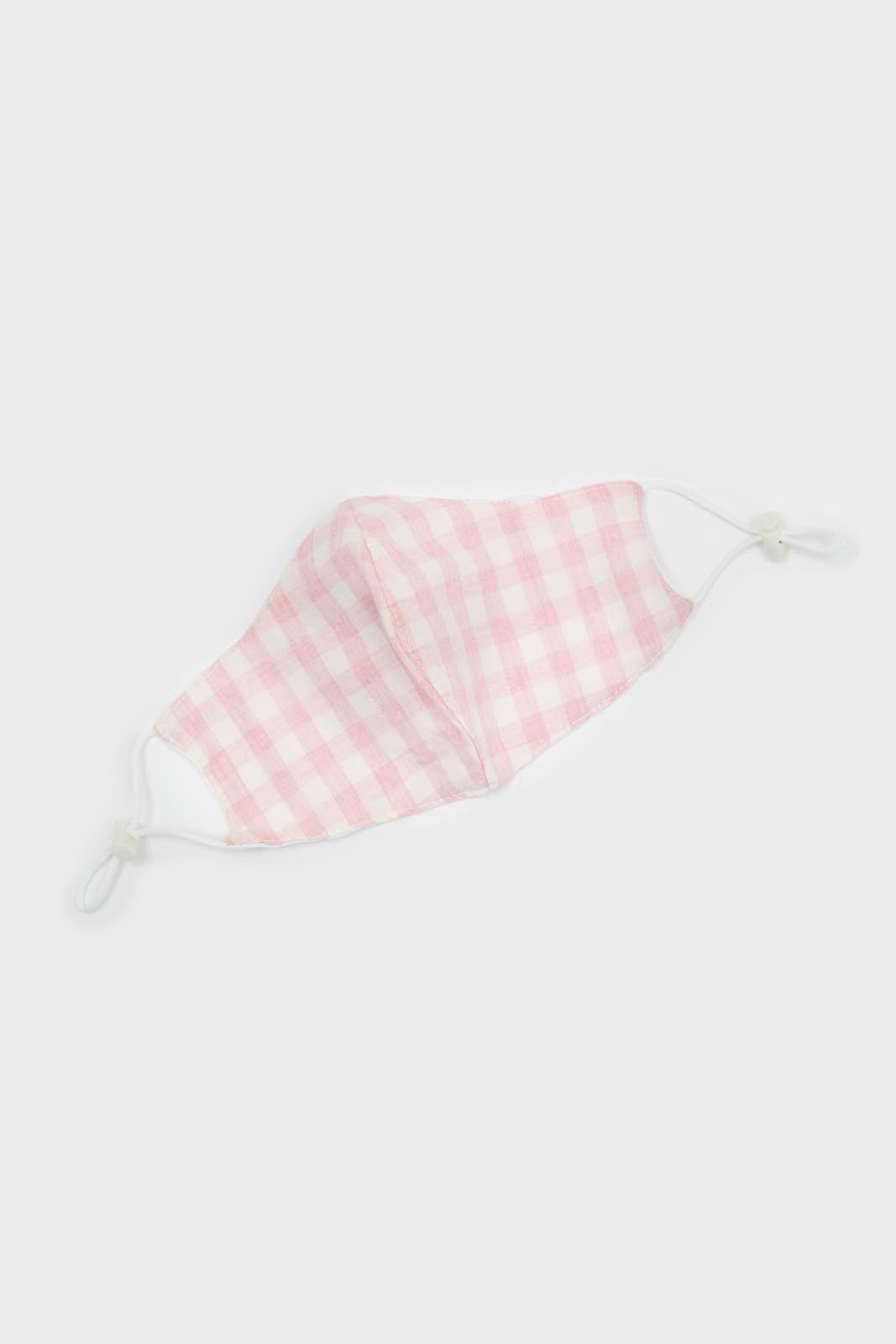 Pink gingham face mask_2
