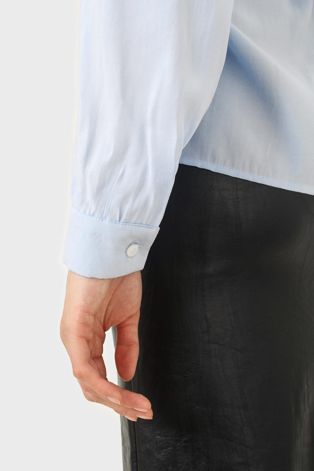 Blue open tie waist blouse_6