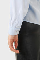 Blue open tie waist blouse_6