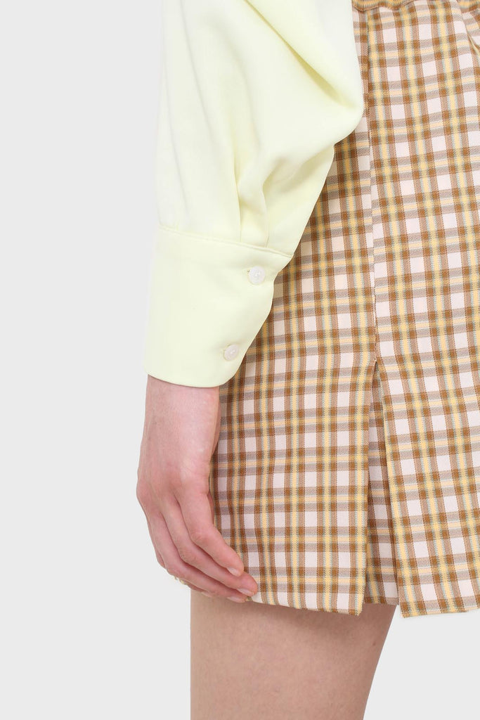Yellow and camel checked skirt_6