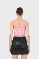 Pink and cream houndstooth fuzzy bralette_3
