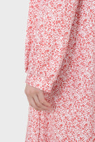 Pink and ivory floral print tie back maxi dress_12