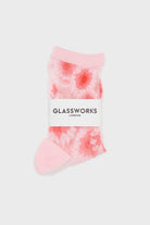 Pink large daisy sheer socks_4