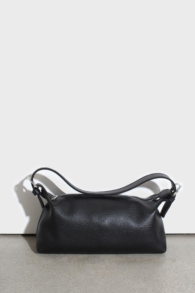 Black vegan leather shoulder bag_1