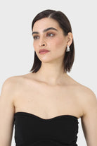 Black bandeau strapless top_14