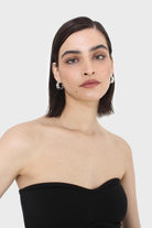 Black bandeau strapless top_15